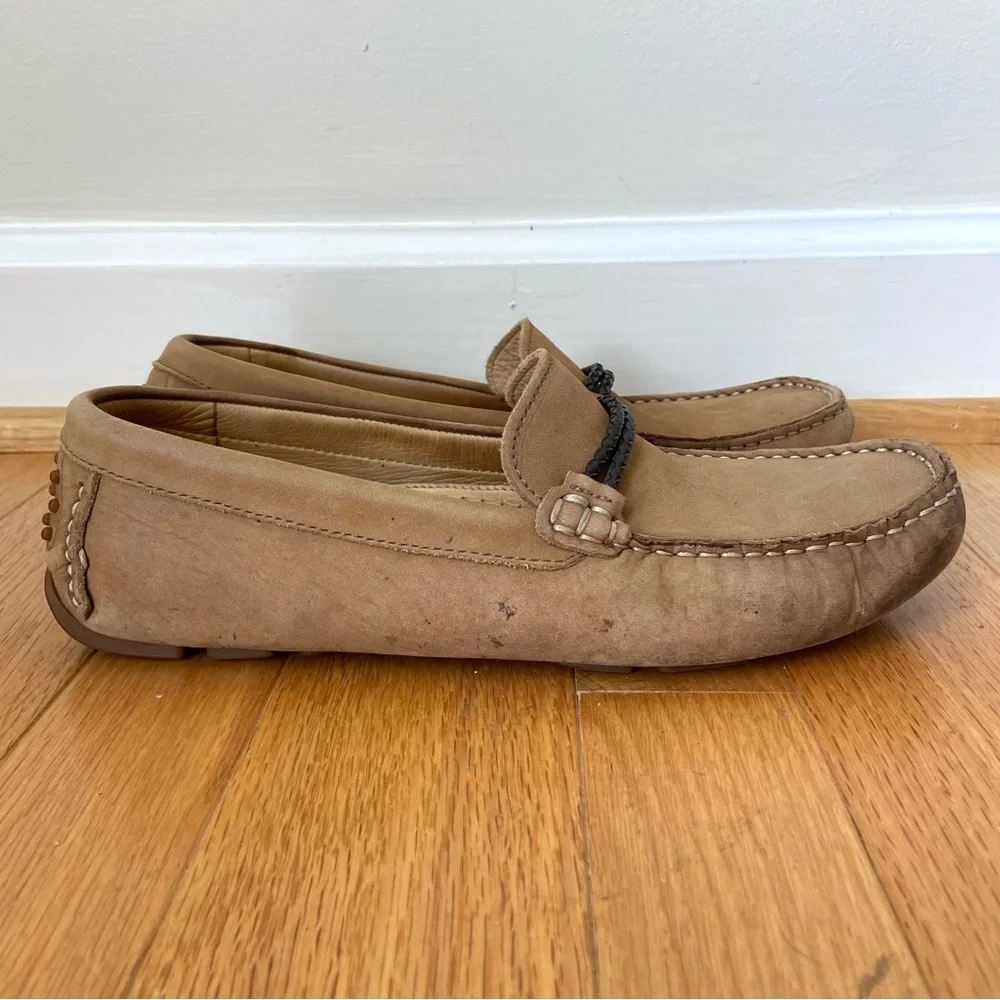 Bass Driving Loafers Men's 7.5 M Brown Leather Slip-On Shoes Old Money Preppy